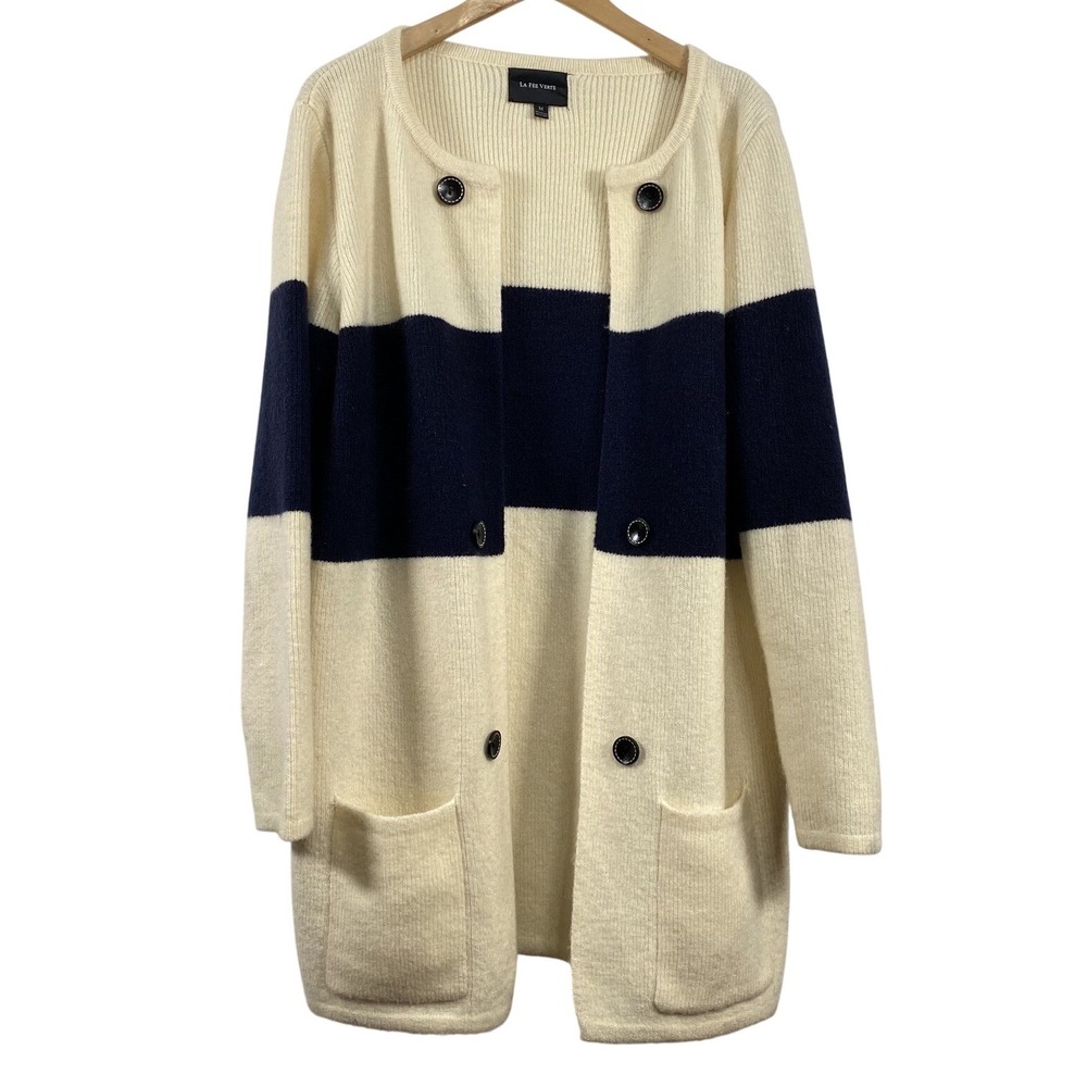 Anthropologie‎ La Fee Verte Womens Colorblock Longline Button Up Sweater size M